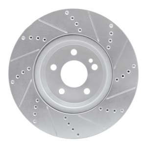 Mercedes-Benz GLC350e Brake Rotor (1) - Rear Left - R1 Concepts - Drilled & Slotted - Silver - `16-`23
